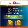 Suranaree University of Technology ranked 6th among Thai universities in THE Asia University Rankings