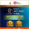 Suranaree University of Technology ranked 6th among Thai universities in THE Asia University Rankings