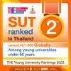 SUT ranked 2nd in Thailand in THE Young University Rankings 2023