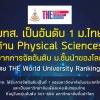 มทส. เป็นอันดับ 1 ม.ไทย ด้าน Physical Sciences  จากการจัดอันดับ ม.ชั้นนำของโลก โดย THE World University Rankings